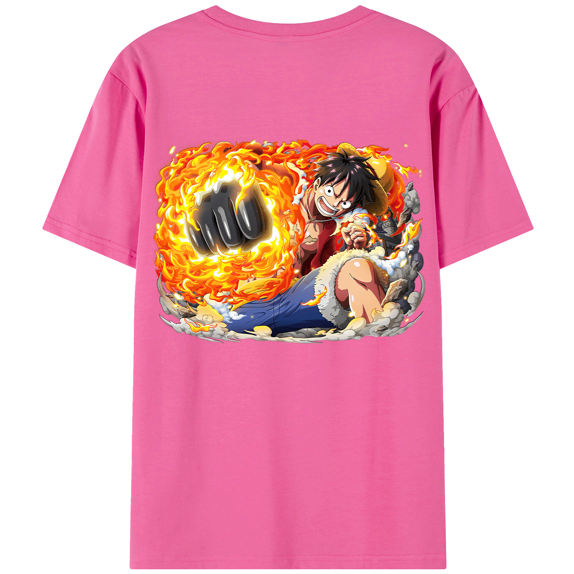 ワンピース モンキー・D・ルフィ ONE PIECE Monkey D. Luffy レディース半袖Tシャツ(バックプリント)
